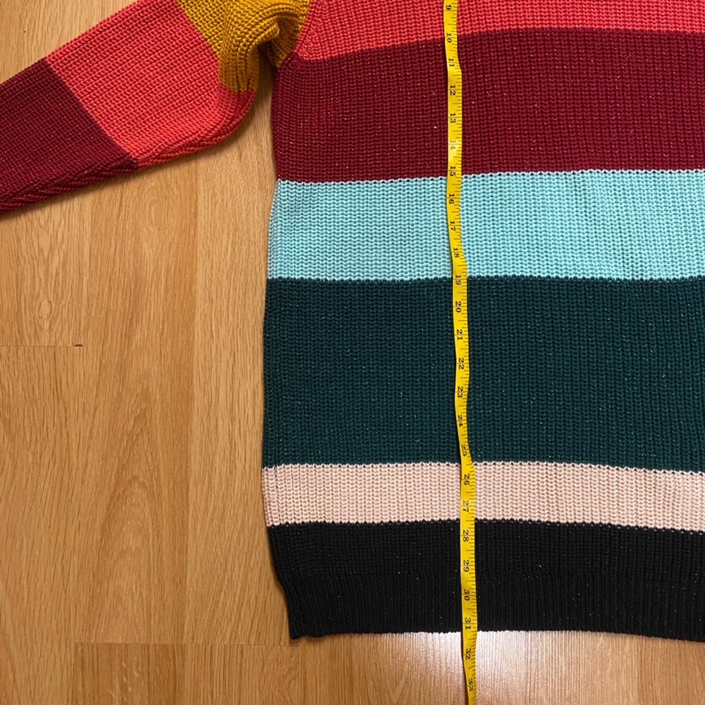 Farm Rio x Anthropologie Boldly Striped Sweater Pullover Dress - Picture 7 of 7